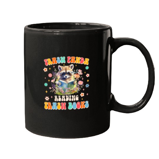 Book Lover Bookish Raccoon Trash Panda Reading Trash Books Mugs
