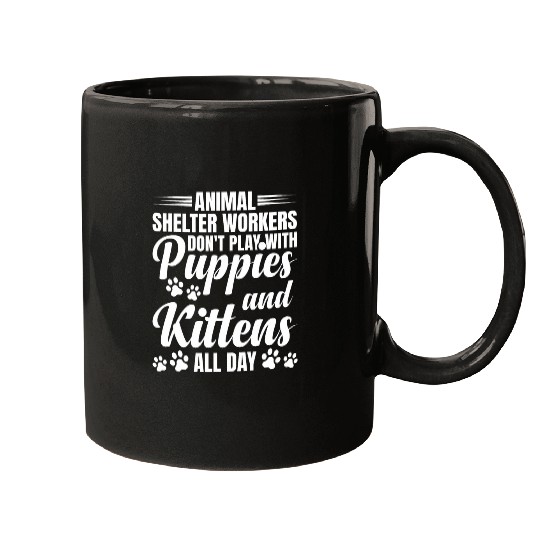 Shelter Work Pet Lover Cat Volunteer Animal Shelter Worker Mugs