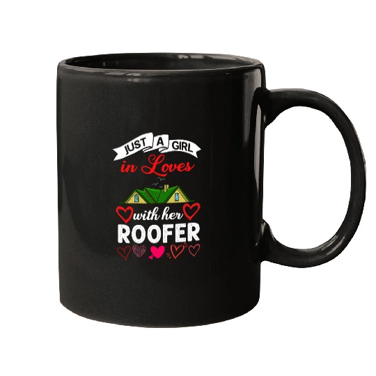 Womens Roofer Wife Roofing Roof Worker Contractor Girlfriend 4 Mugs