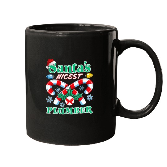 Santas Nicest Plumber Christmas Naughty Or Nice List Mugs