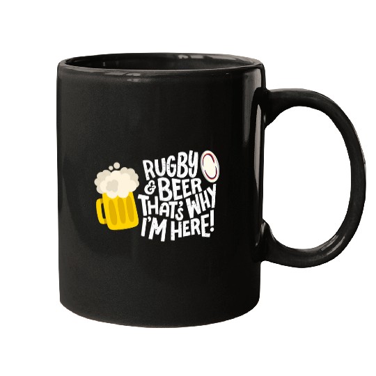 Funny Rugby Player And Beer Drinker Quote Mugs