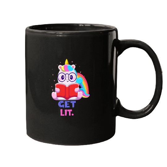 Book Readers Get Lit Reading Books Funny Unicorns Mugs