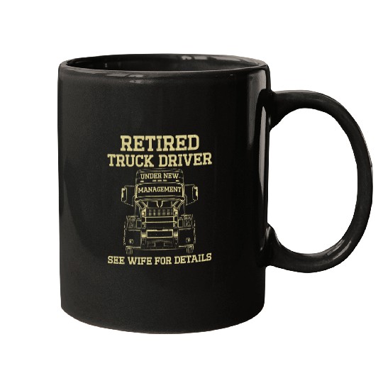 Retired Truck Driver Manage Wife Trucker Retirement 2 Mugs