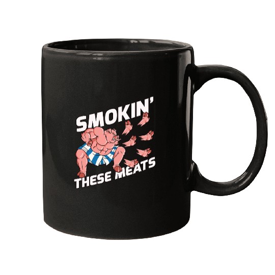 Smokin These Meats Pork Karate Delicious Ham Mugs