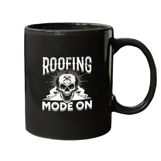 Roofing Mode On Roof Worker Roofer Mugs