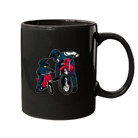 Father Son Motocross BMX Supermoto Supercross Bike Mugs