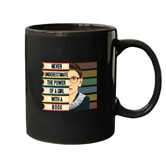 Feminist Ruth Bader Ginsburg RBG Quote Girl With Book Women 5 Mugs