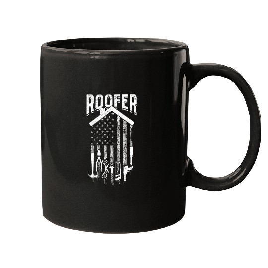Roofing Work Roofer America Flag Roofer Mugs