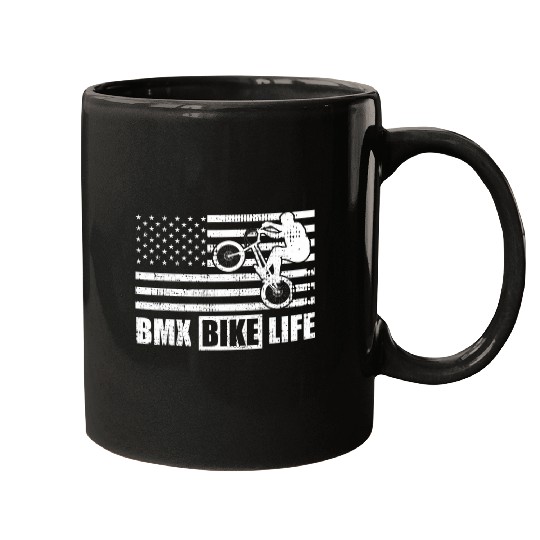 BMX Bike Life American Flag Bicycle Stunt Racing Gift Mugs