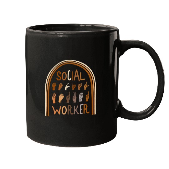 Social Worker ASL Hand Sign Future Health Care Worker Public Mugs