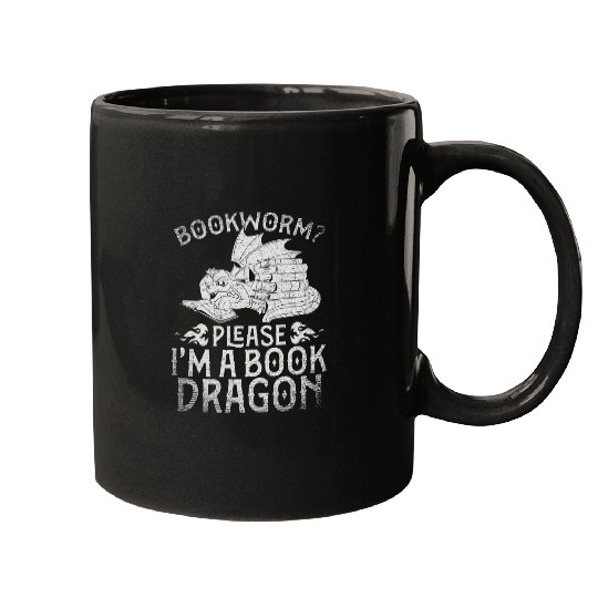 Funny Reading Fantasy Bookworm Please Im A Book Dragon Mugs