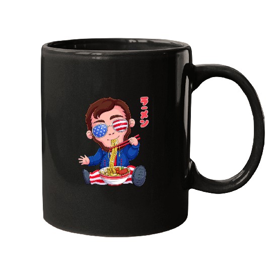 Abe Abraham Lincoln Ramen 4th Of July American Noodles Soup Mugs
