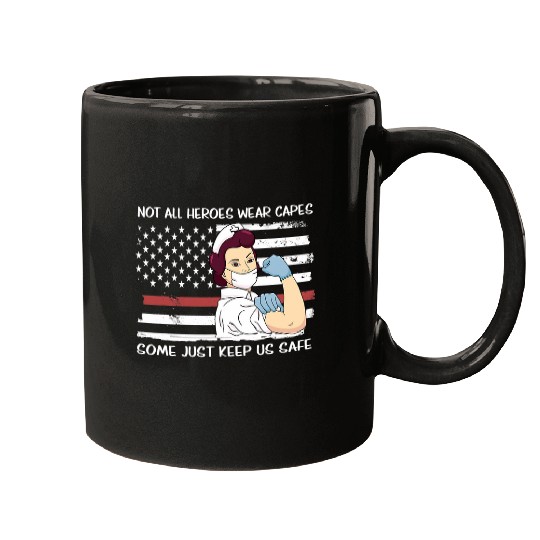 Not All Heroes Wear Capes Some Just Keep Us Safe US Patriot Mugs
