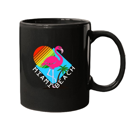 Surf Life Miami Florida Beach Flamingo Surfing Sun and Sand Paradise 2 Mugs