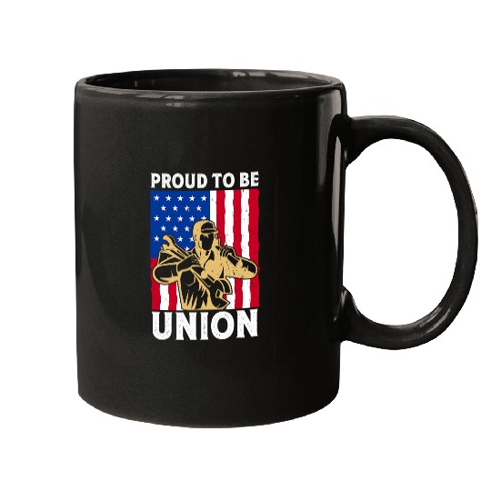 Proud to be Union America Flag Strong Labor Day Mugs