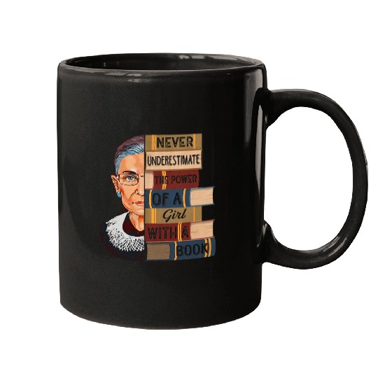 Feminist Ruth Bader Ginsburg RBG Quote Girl With Book Women 6 Mugs
