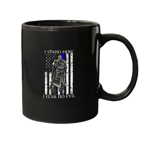I Stand Here I Fear No EVil Crusader Knight Templar Mugs