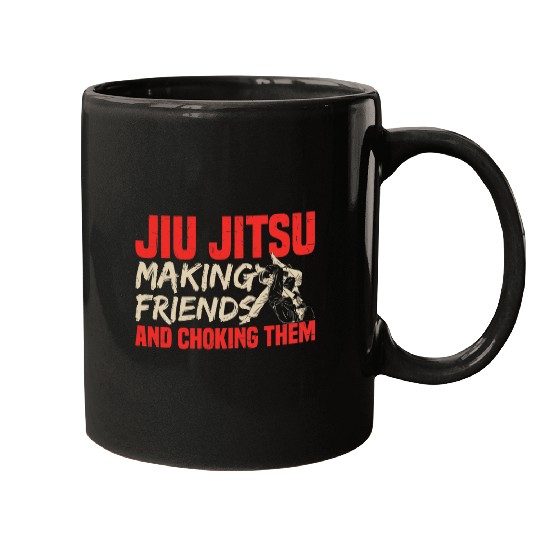 Funny Jiu Jitsu Fighter Making Friends Tactical Hugging Mugs