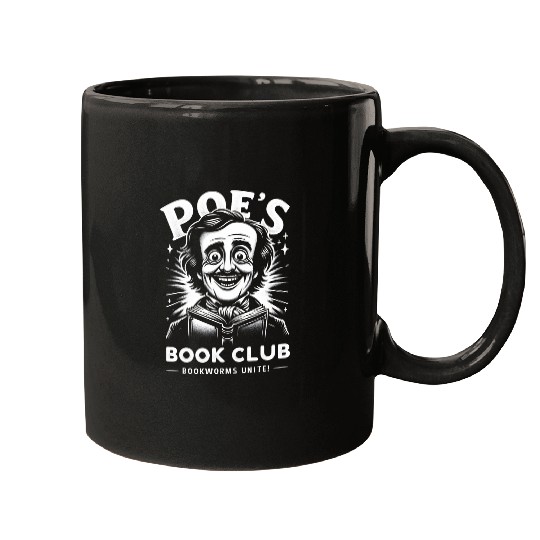 Funny Edgar Allan Poe Bookworm Poes Book Club Mugs