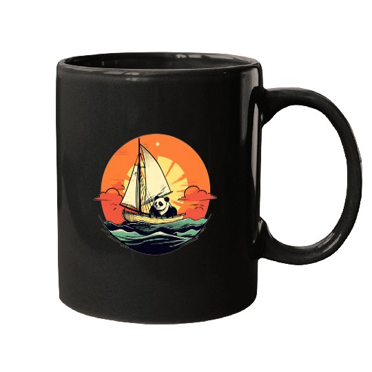 Funny Bear Captain Panda Summer Boat Family Vacation Cute Bears Mugs