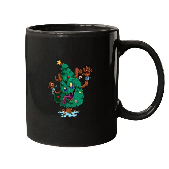 Evil Christmas Tree Scary Zombie xmass Tree Krampus Kids Mugs