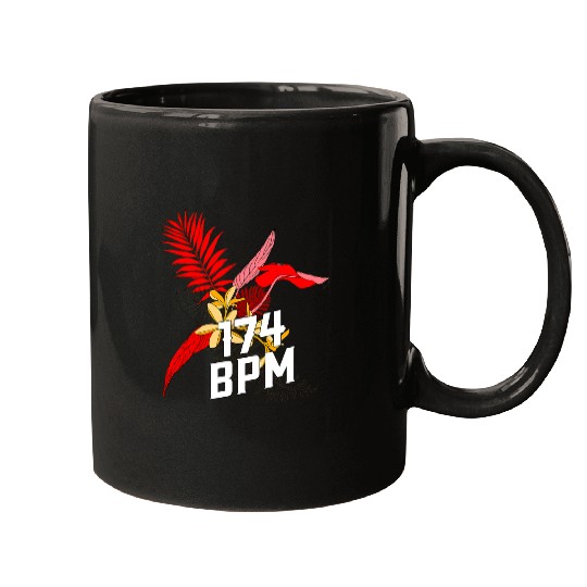 Drums Drummer 174 BPM DnB Music Junglist Tropical Flower Drum N Bass Drums Mugs
