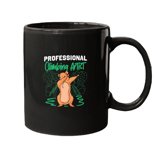 Climbing Climber Groundhog Professional Climbing Artist Climb Mugs