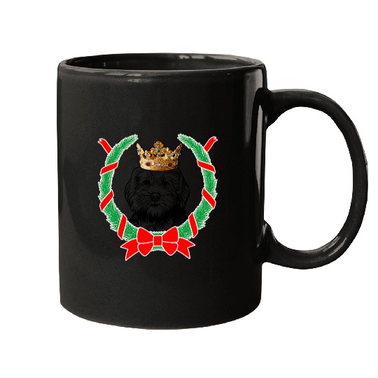 Dog Goldendoodle Wearing Crown Christmas Dog Mugs