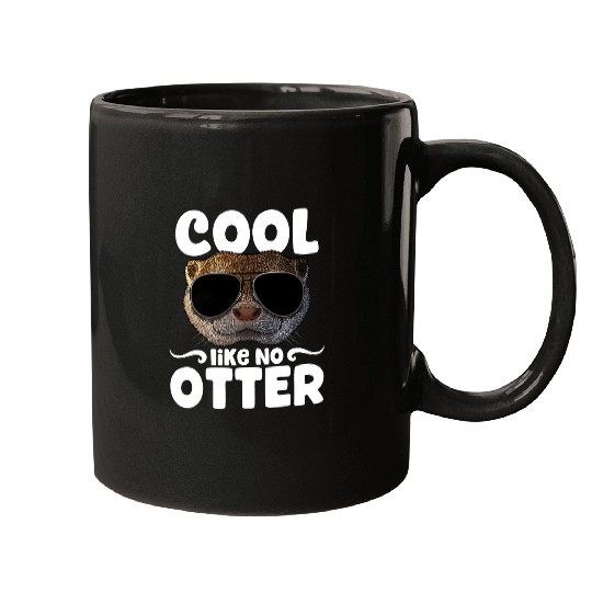 Otters Cool Like No Otter Aquatic Mammal Pun Otter Mugs