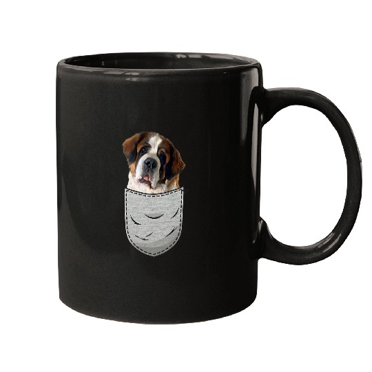 Dog Saint Bernard Bernhardiner St Bernard Dog Saint Bernard Pocket Mugs