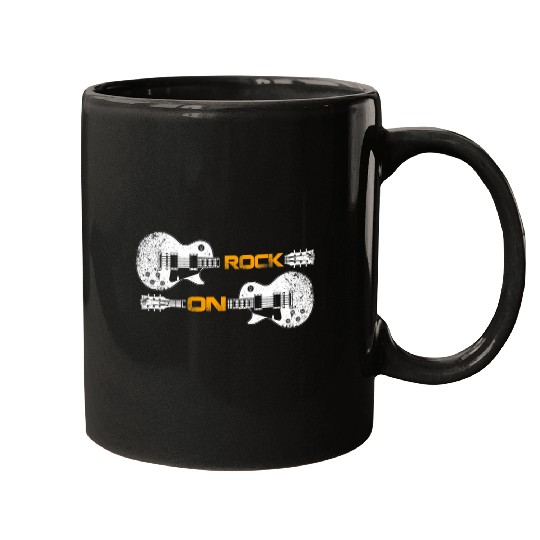 Guitarist Rock On Guitar Neck With A Sweet Rock Roll For Metal Bands Guitar Mugs