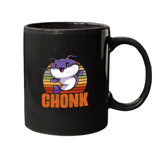 Fishing Chonk Funny Catfish Fishing Humor For A Catfisher Fish Lover Fisher Mugs