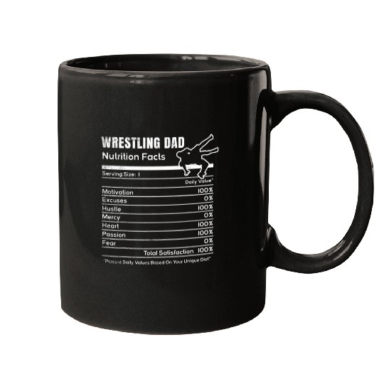 Wrestling MMA wrestler Funny DAD nutrition facts theme Mugs