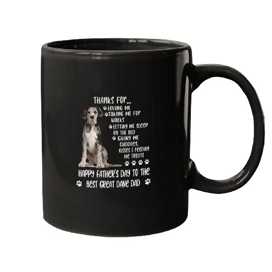 Dog Great Dane Happy Fathers Day 2021 Great Dane Dad dog Lover Mugs
