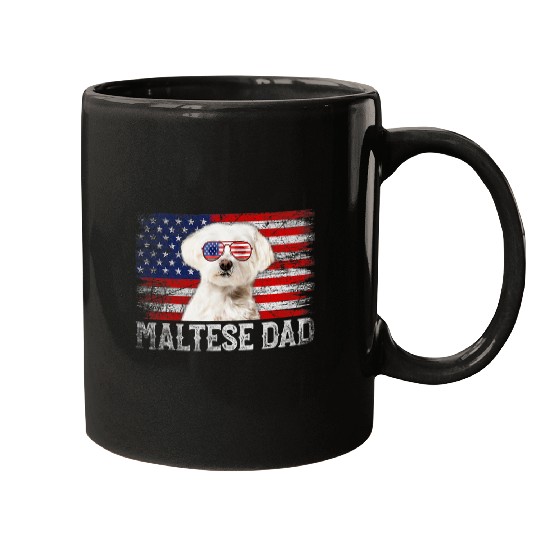 Dog Maltese vintages Dog Dad Retro Maltese Dad Fathers Day Mugs