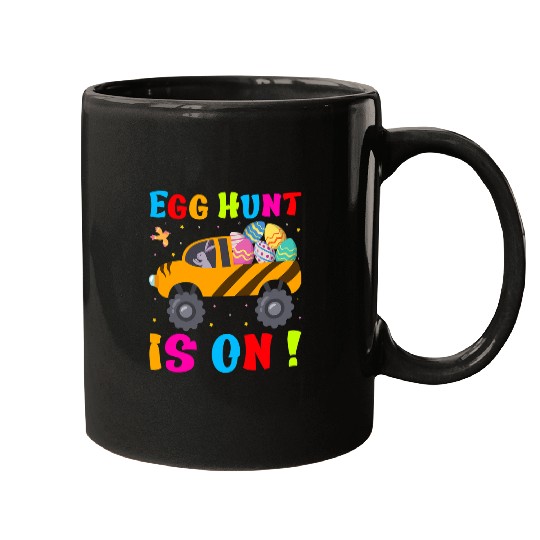 Tractor driving Egg Hunt Is On Funny Easter Sunday Tractor Kids Boy Toddlers Mugs