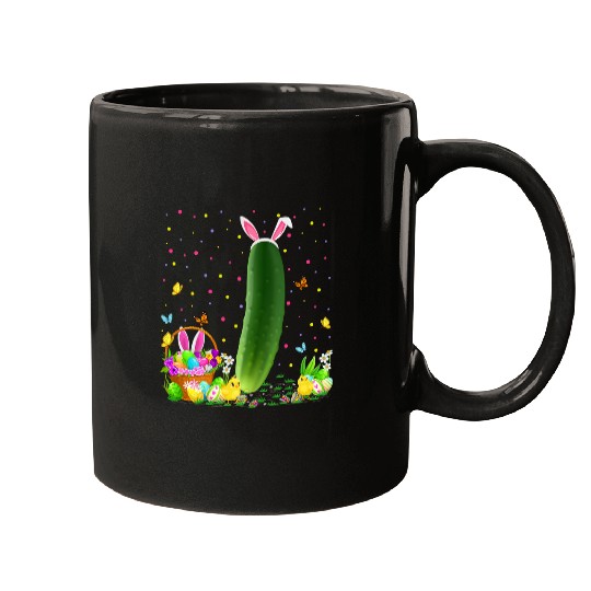 Cucumber Easter Egg Hunt Bunny Cucumber Easter Sunday Mugs