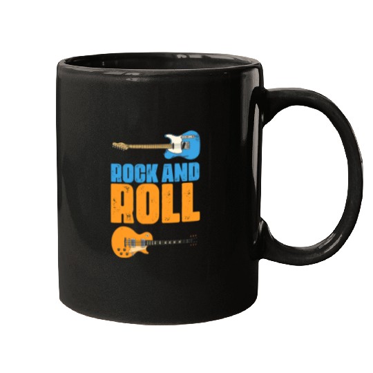 Guitarist Rock and Roll Retro Guitars Rock Band Musician Guitar Player Guitar Mugs