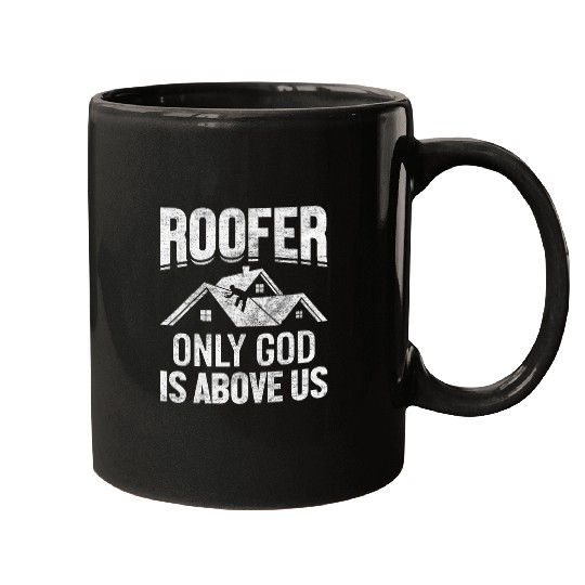Mens Funny Roofer Roofing Contractor Construction Worker Mugs