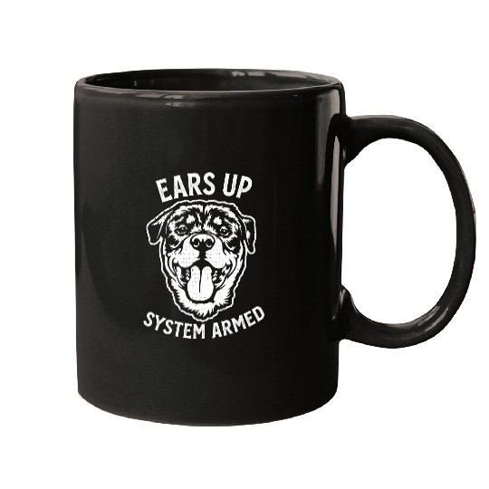Dog Rottweiler Funny Cute Peace Love Puppy Lover Mugs