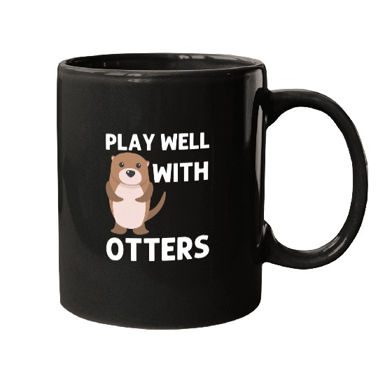 Otters Funny Otter For Men Women Aquatic Pup Weasel River Animal 2 Mugs