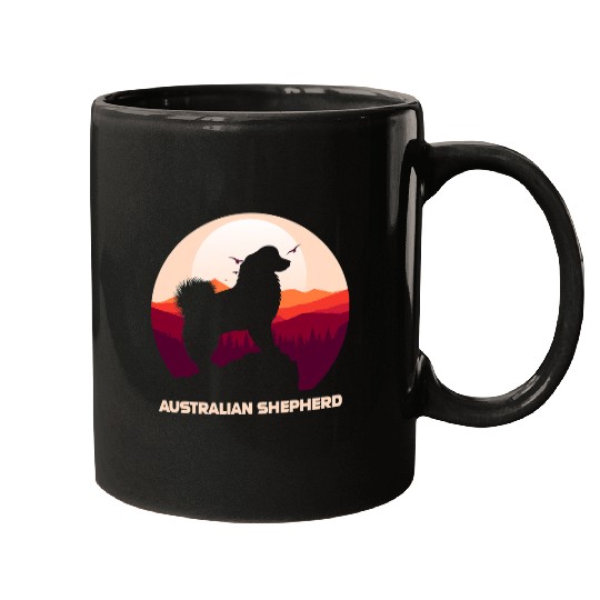 Australian Shepherd and Mountain Mugs