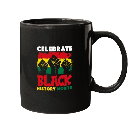 Celebrate Black History Month Melanin Pride Afro Women Men 1 Mugs