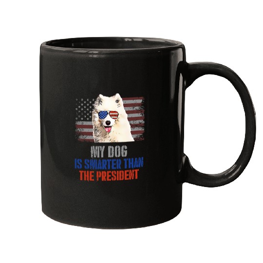 Dog Samoyed My Samoyed Dog Smarter than President Funny Political Mugs