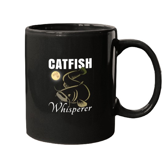 Fishing Catfish Whisperer Fish Artwork Night Fishing Fisher Mugs