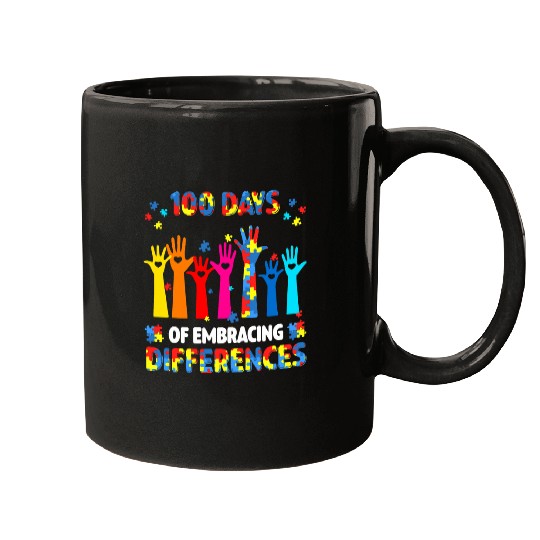 Autism 100 Days of School Embracing Differences Autism Awareness2 Neurodiverse Mugs