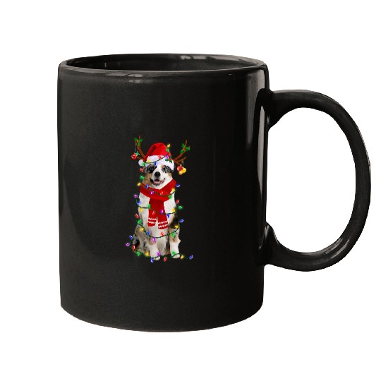 Australian Shepherd Dog Tree Christmas Lights xmass Pajama 310 Mugs