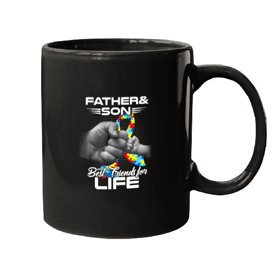 Discover Autism Dad Father and Son bests Friends for Life Autism23 Neurodiverse Mugs