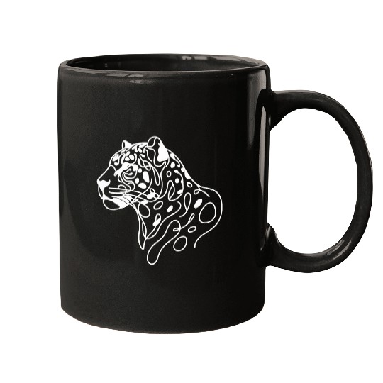 jaguarss Big Cat Line Art Mammal Art Zoologist Mugs