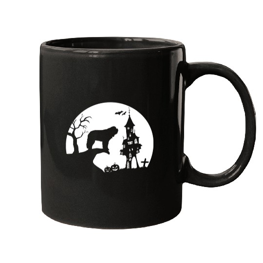 Dog Saint Bernard Moon Silhouette Funny Halloween Costume Mugs